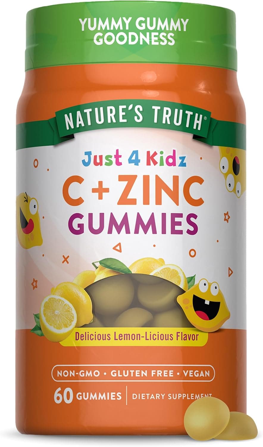 NATURES TRUTH Just For KidZ C+ Zinc Gummies (60 Gummies)
